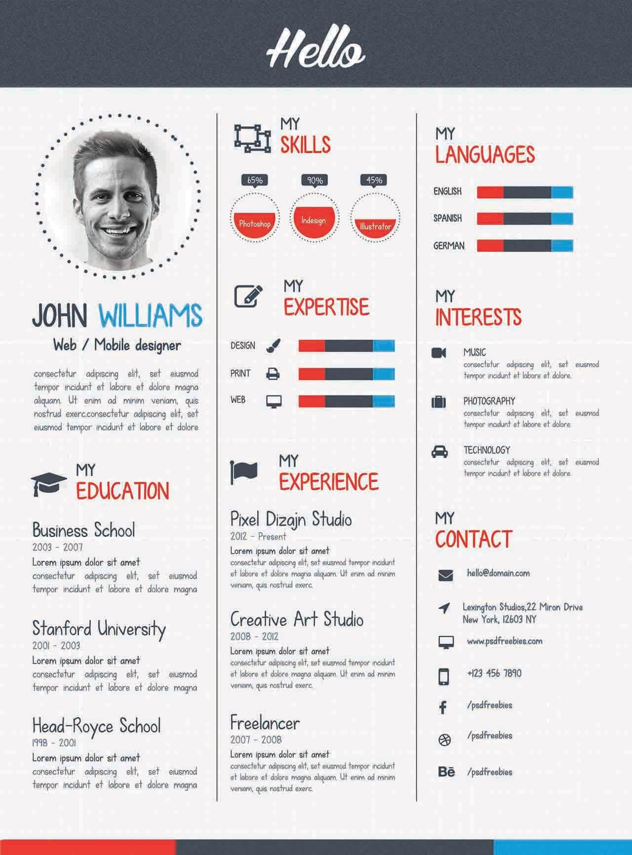 CV4Free - Attention-Grabbing Mobile Designer Resume