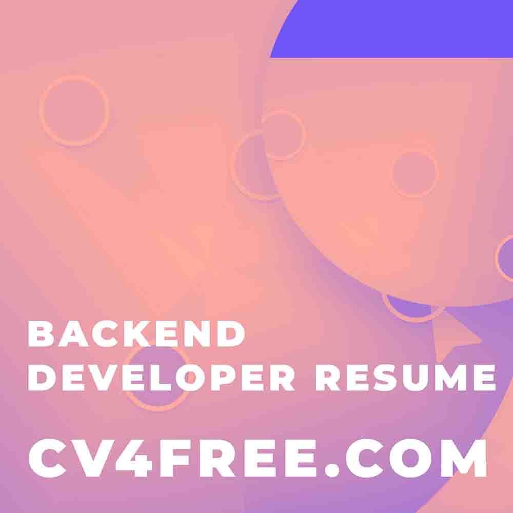 CV4Free - Backend Developer Resume - A Guide to Writing a Winning Resume