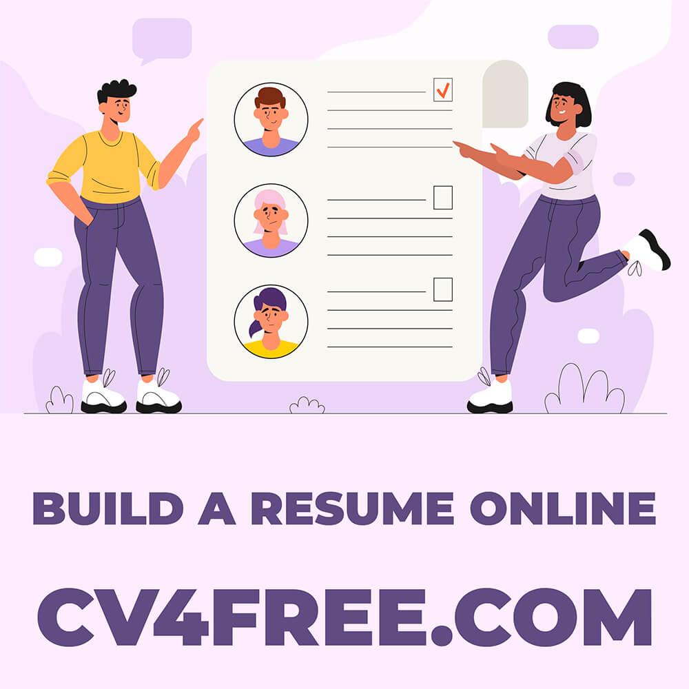 CV4Free - Build a Resume Online