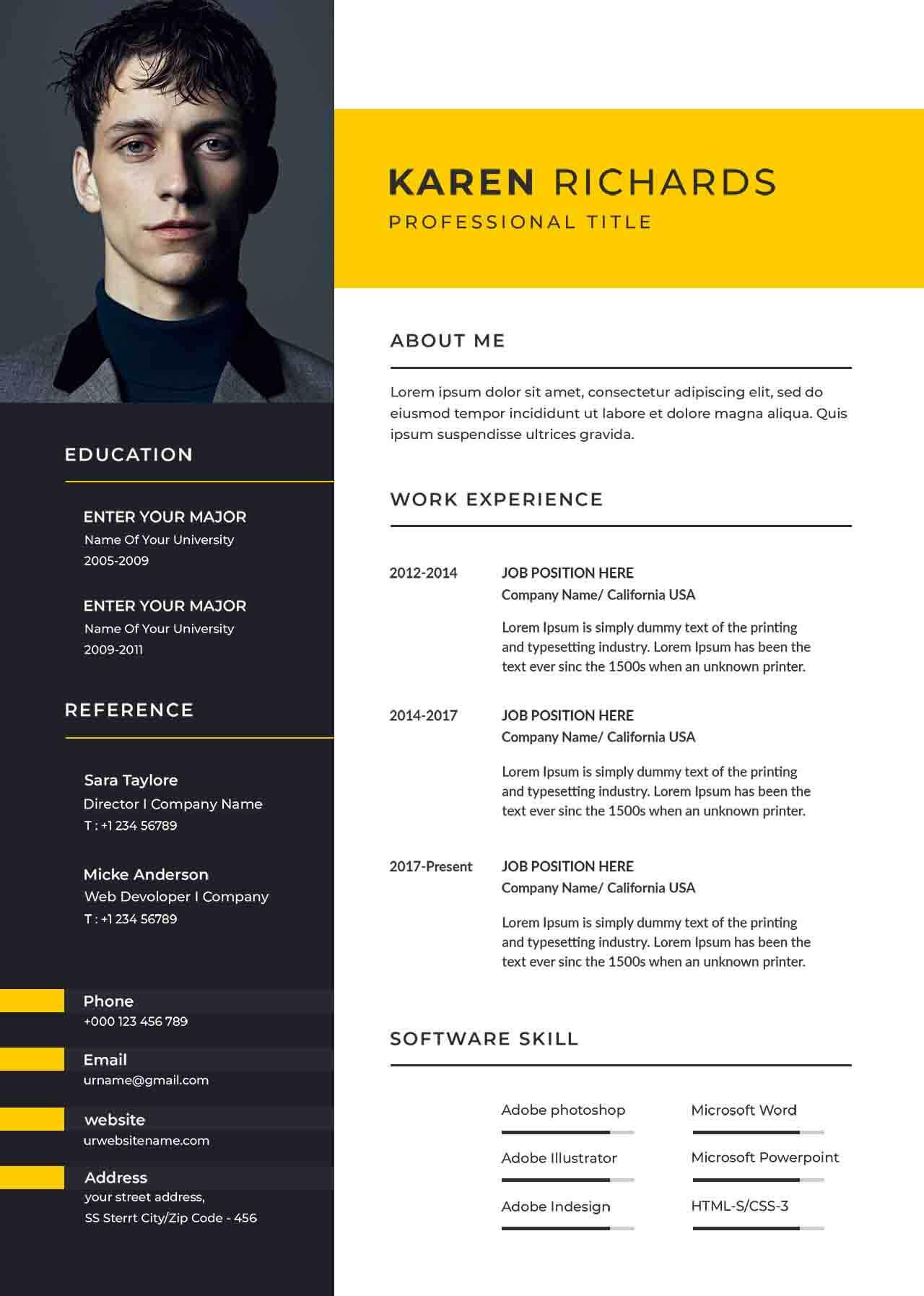 CV4Free - Clean And Modern Resume or CV Templates