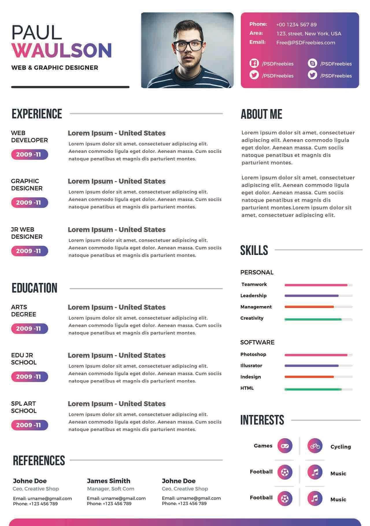 CV4Free - Crafting a Striking Graphic Designer Resume