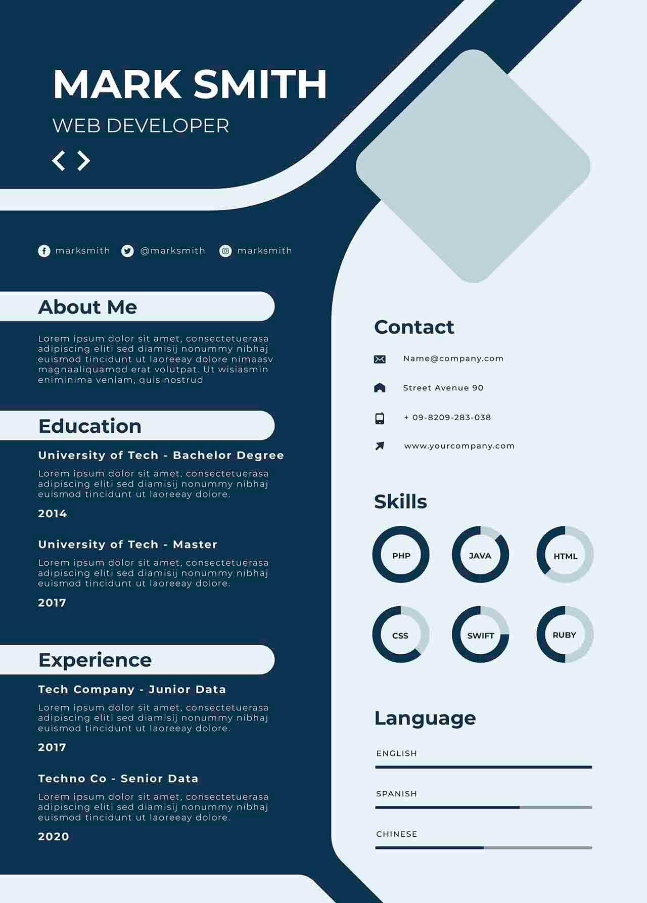 CV4Free - Crafting an Impressive Web Developer Resume