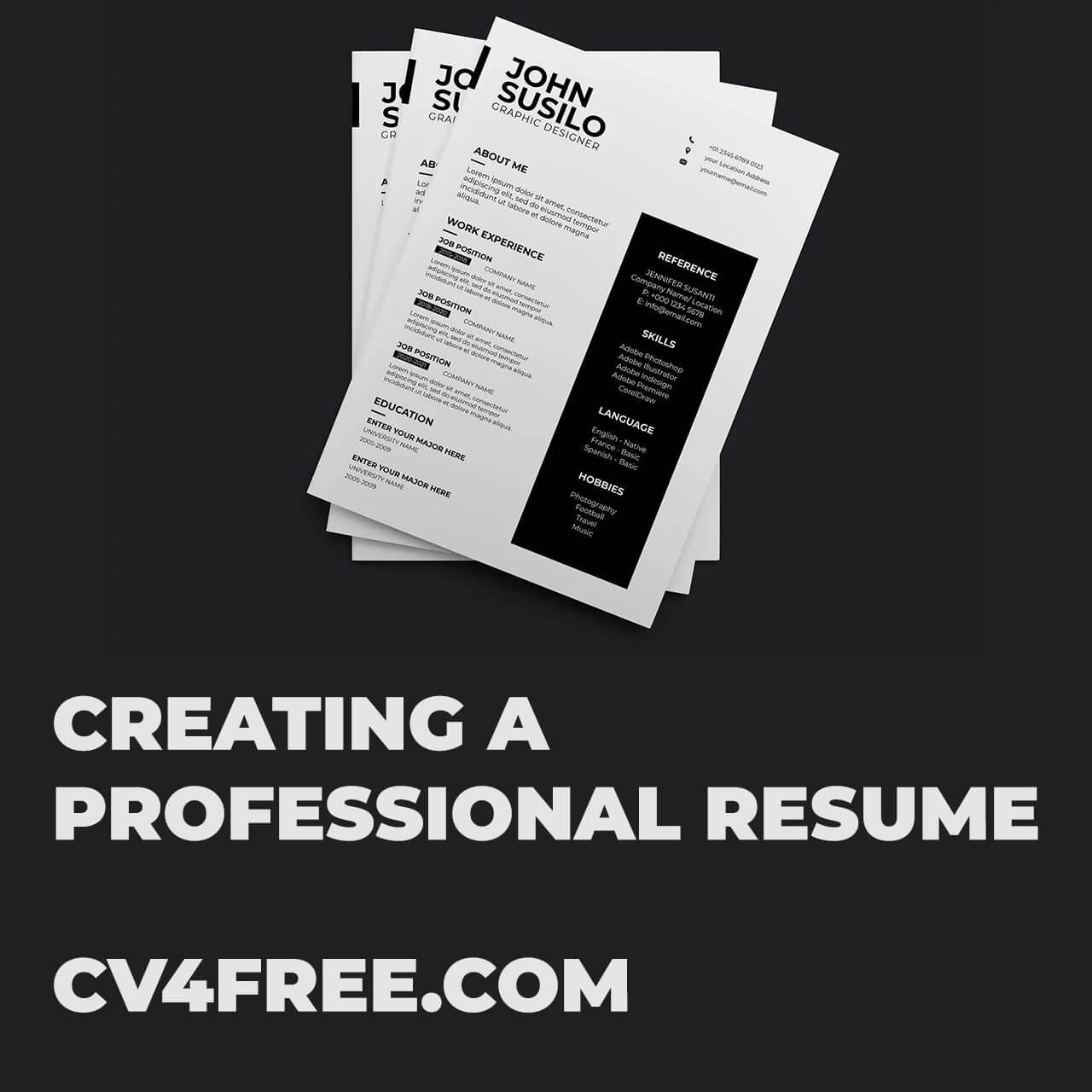 CV4Free - Creating a Professional Resume