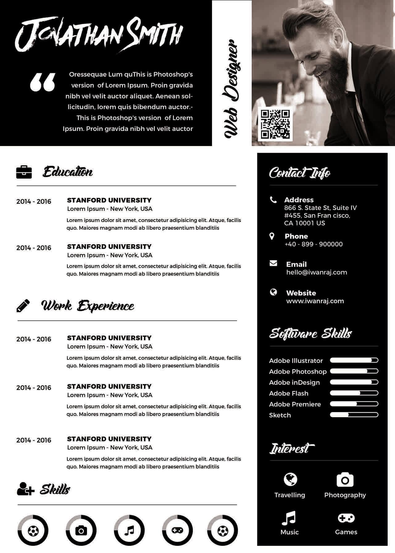 CV4Free - Download Free Resume Templates for Web Designers