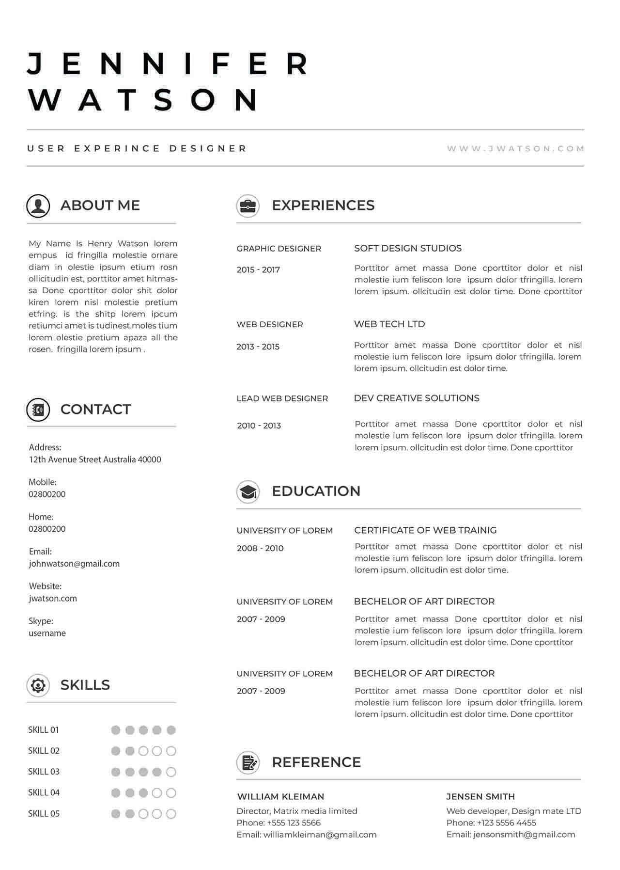 CV4Free - Elegant Resume Template