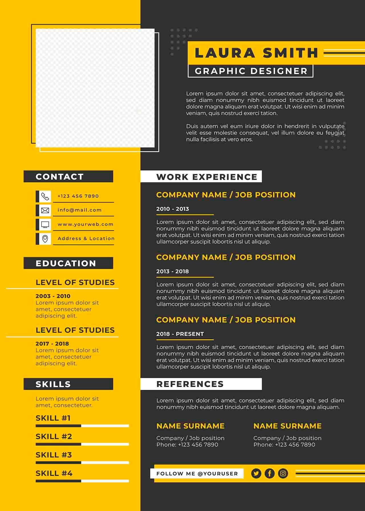 CV4Free - Entry-Level Graphic Design Resume