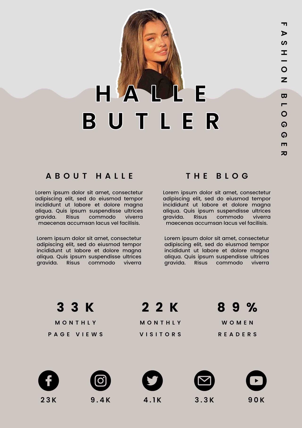 CV4Free - Fashion Blogger Resume Example