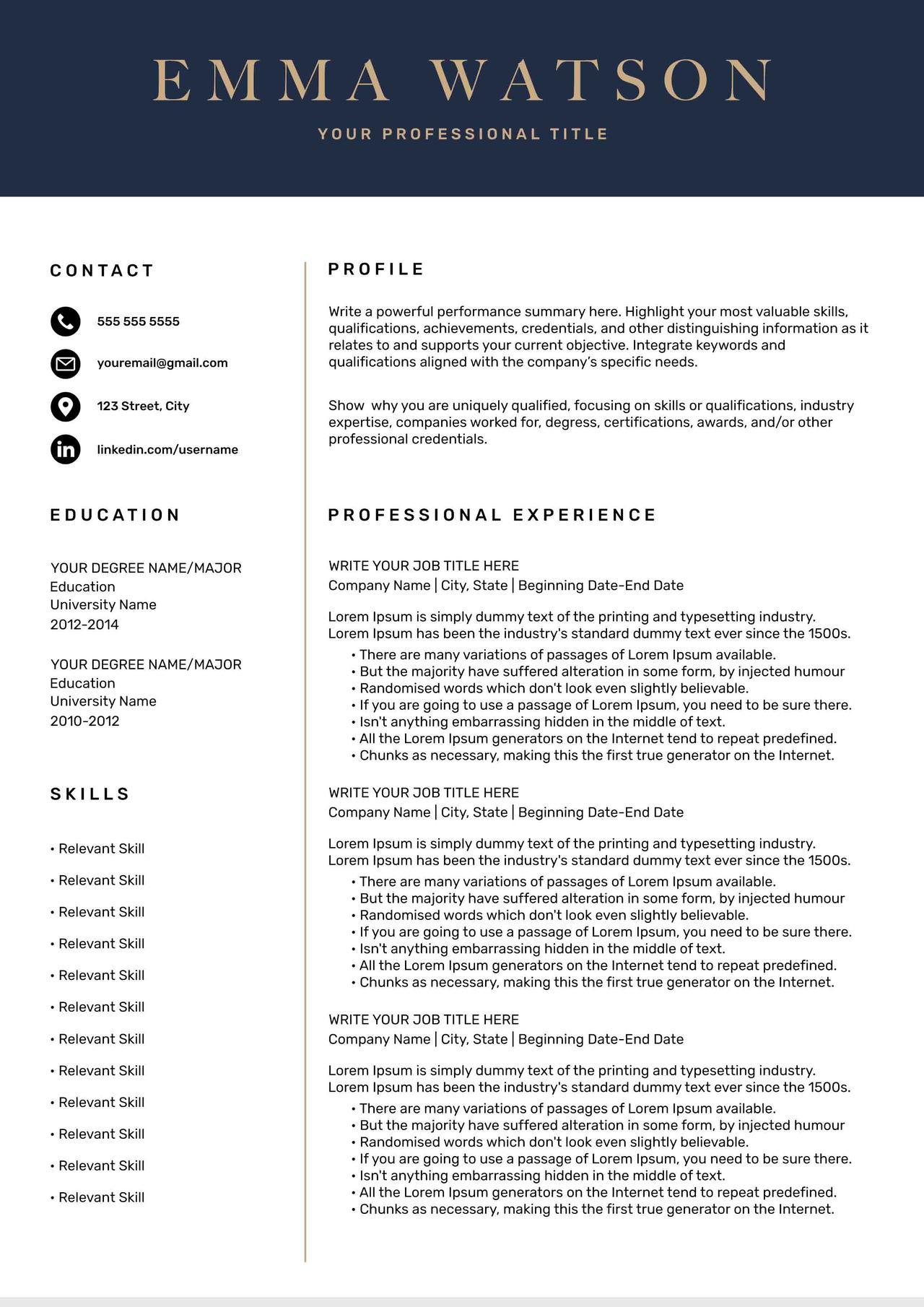 CV4Free - Free Professional Resume Template