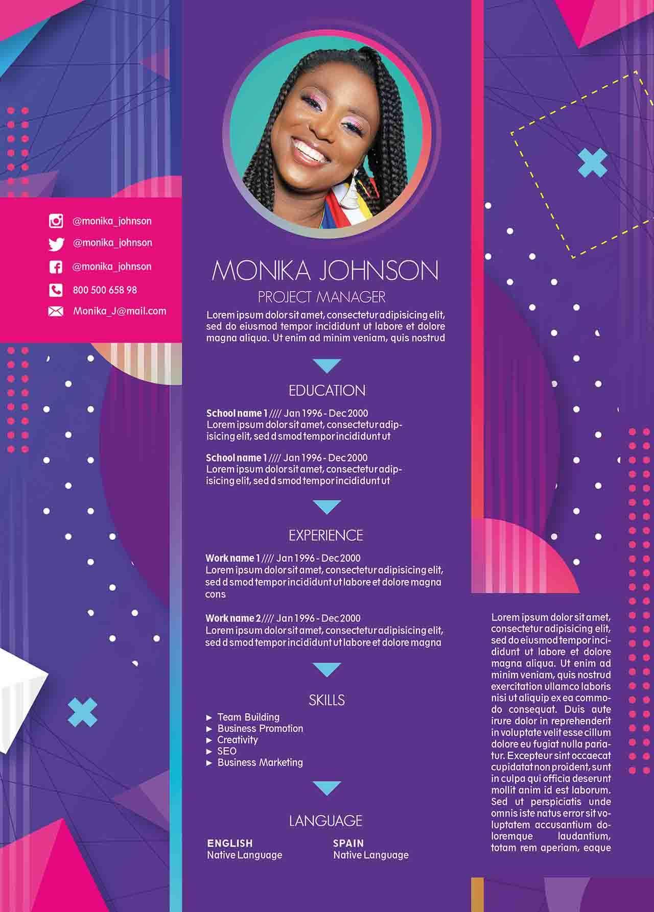 CV4Free - Free Project Manager Resume Templates