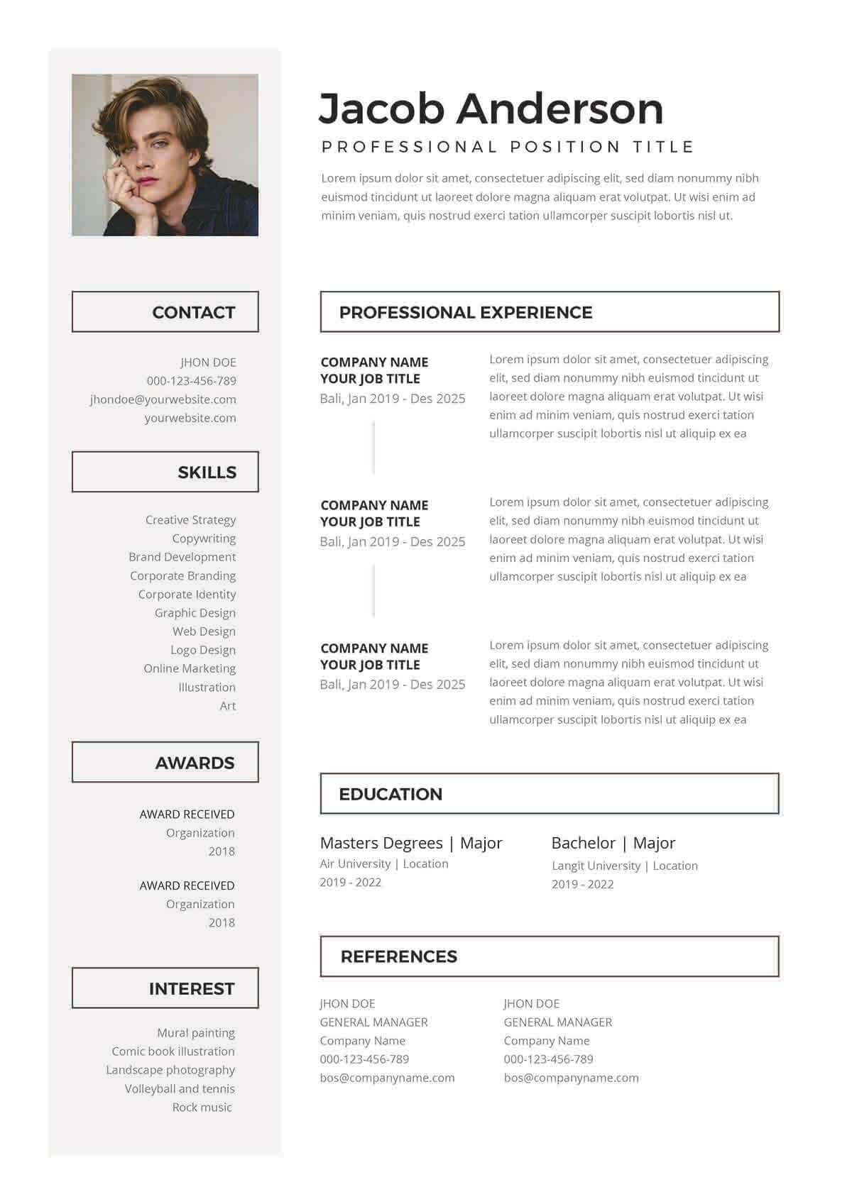 CV4Free - Free Resume Templates to Customize & Download