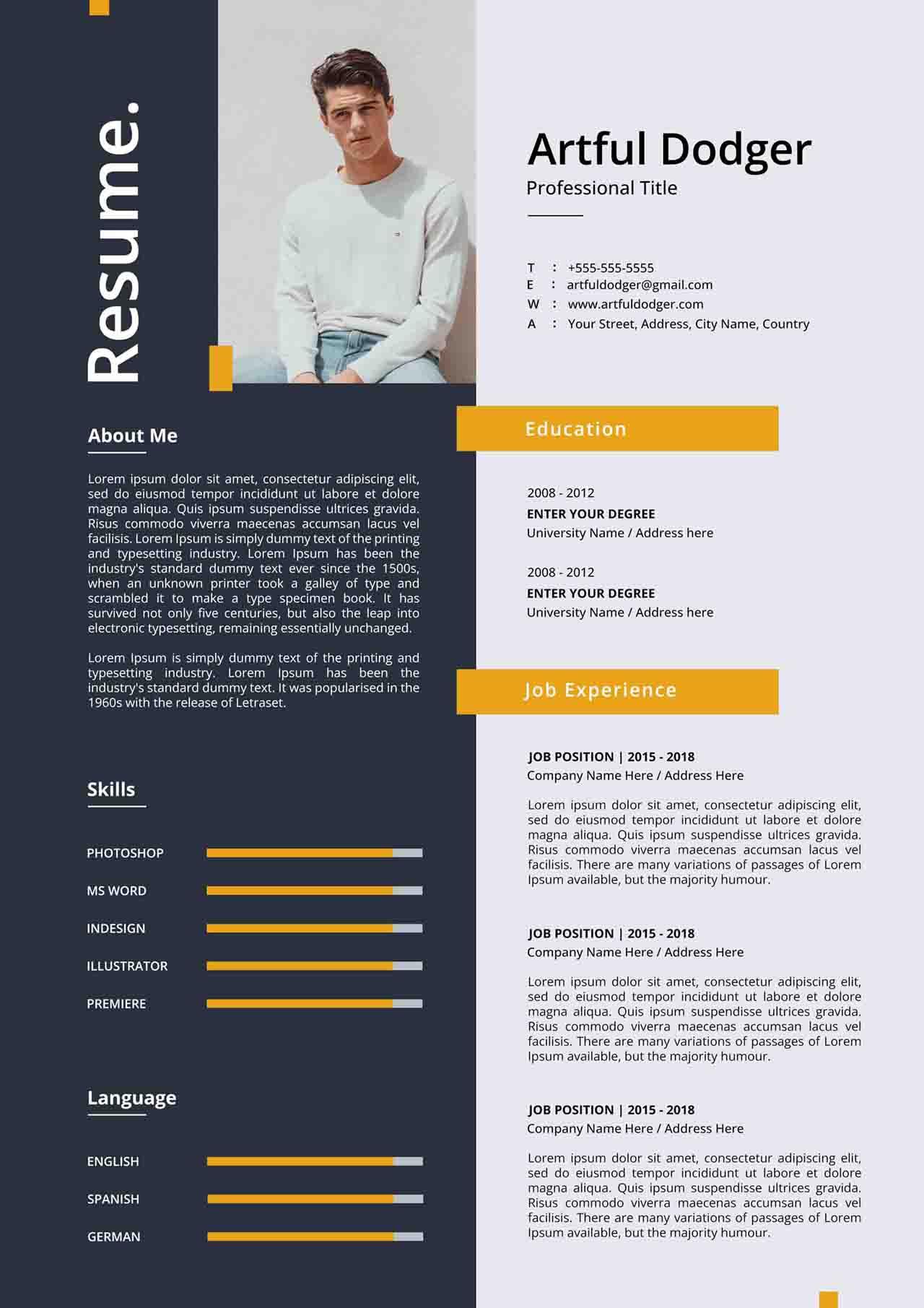 CV4Free - Graphic Design Resume