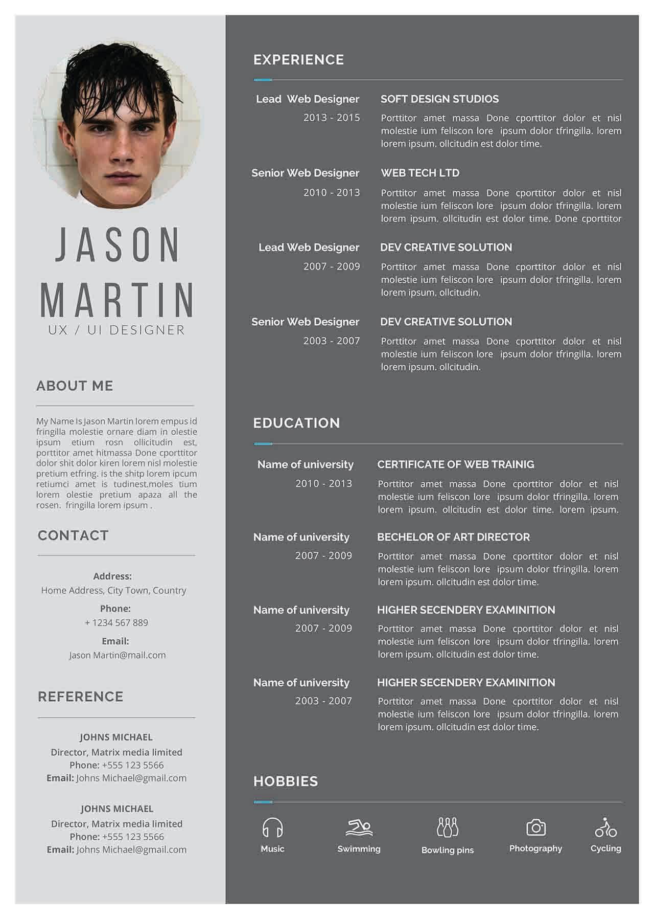 CV4Free - Grey CV Templates
