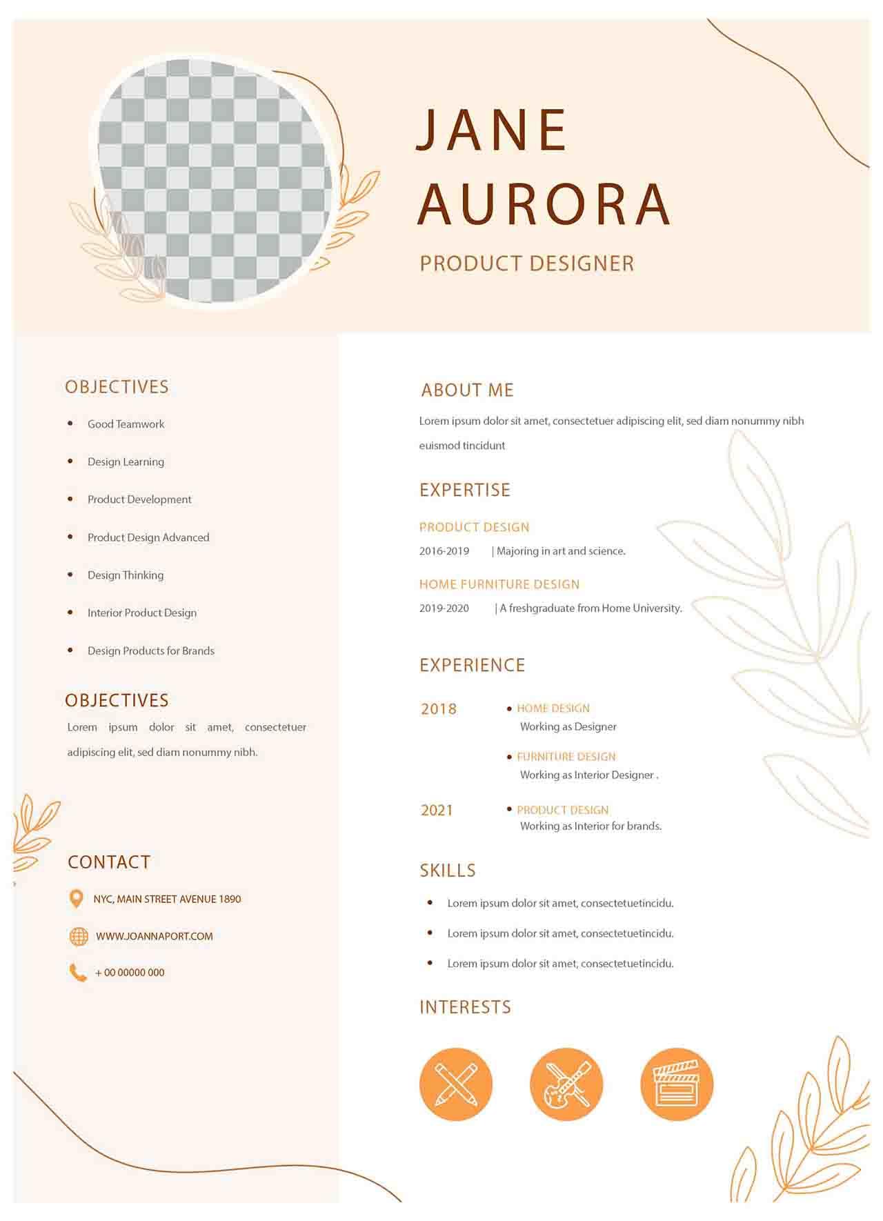 CV4Free - Job Application Template With Photo