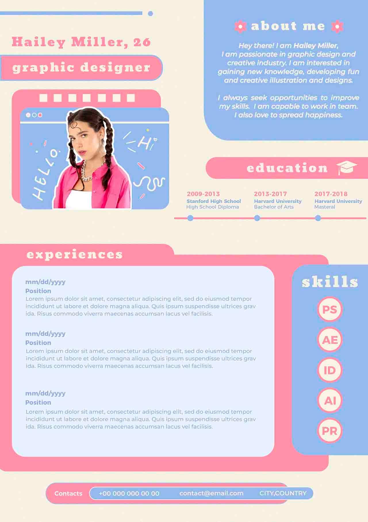 CV4Free - Job Resume Template Design