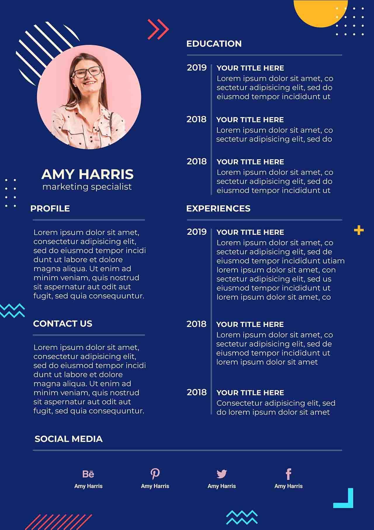 CV4Free - Marketing Specialist Resume Free Download