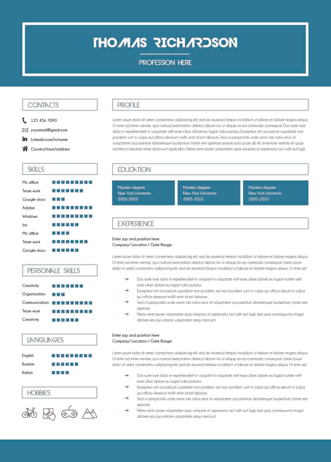 CV4Free - Minimal Resume Template Free Download
