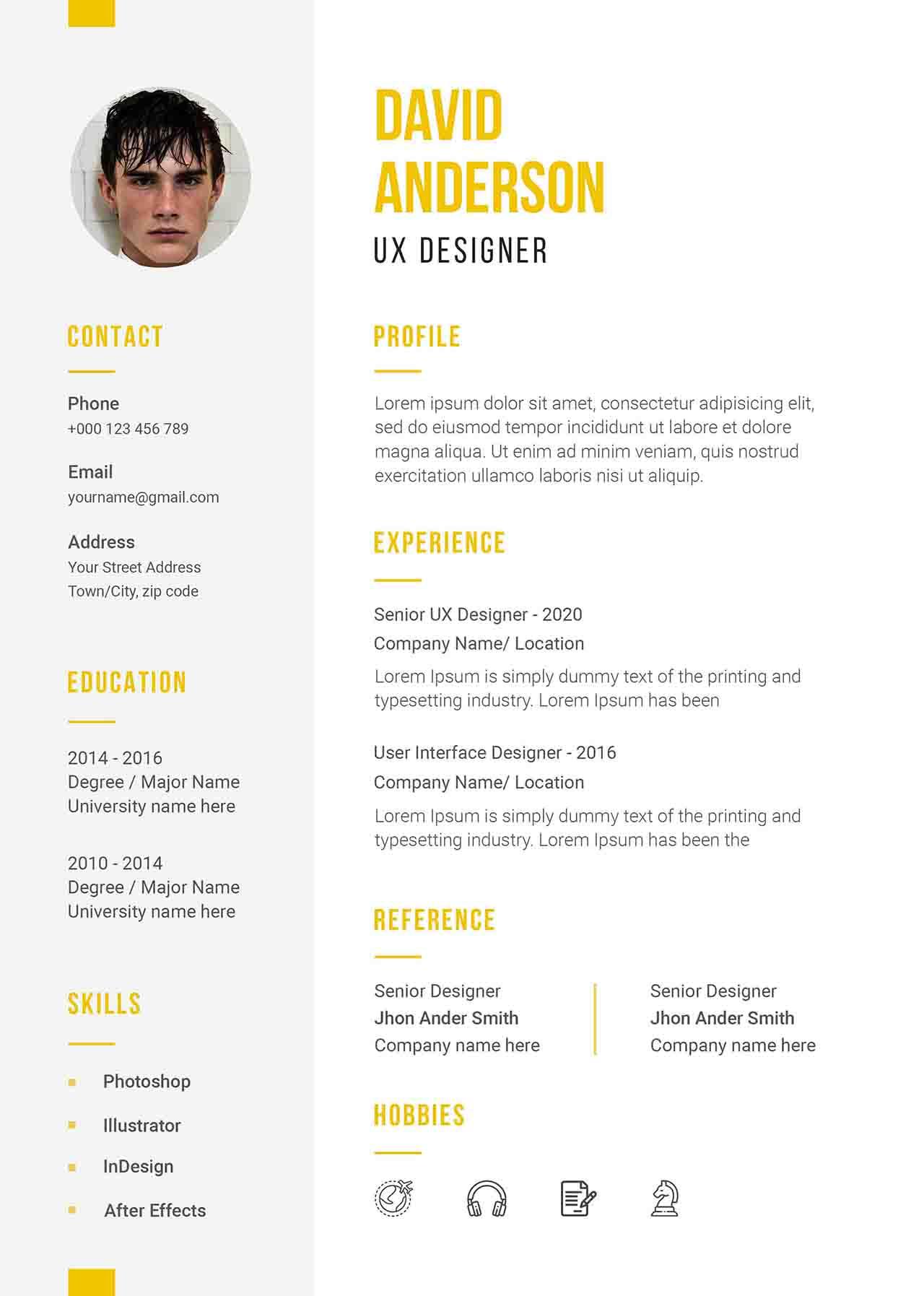 CV4Free - Minimal Resume Templates for UX Designer