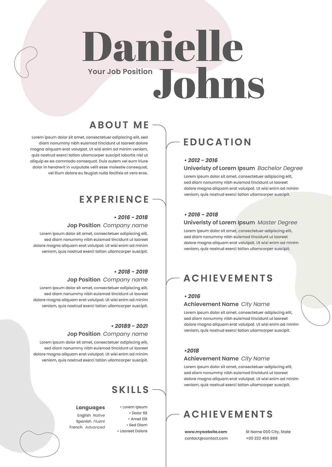 CV4Free - Minimalist CV Template