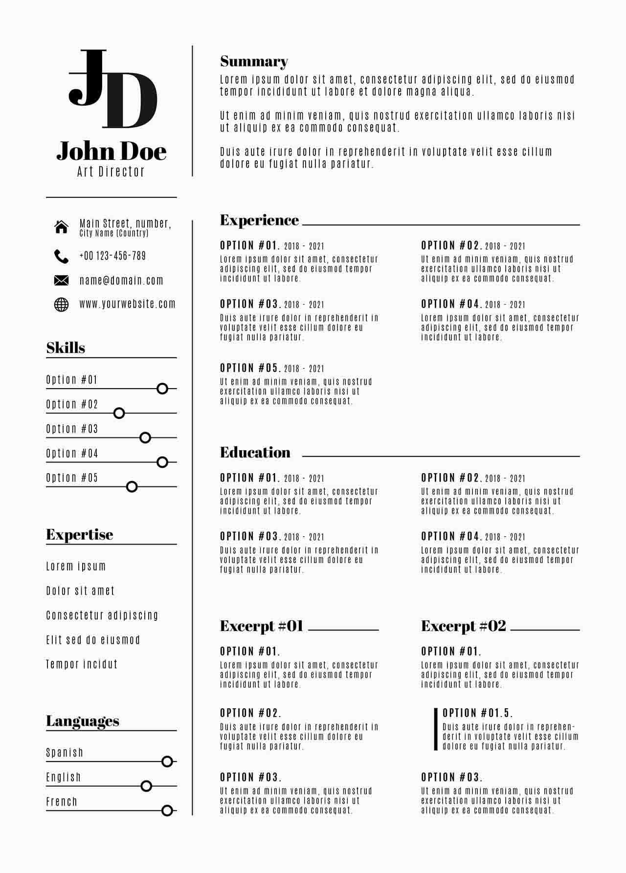 CV4Free - Minimalist CV Template