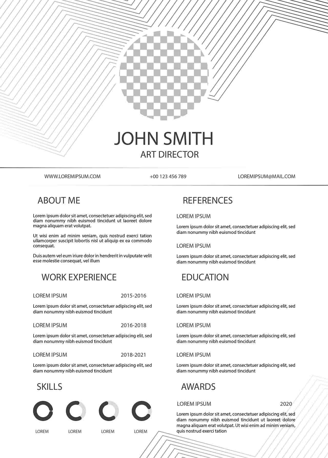 CV4Free - Minimalist Resume Template for Art Director