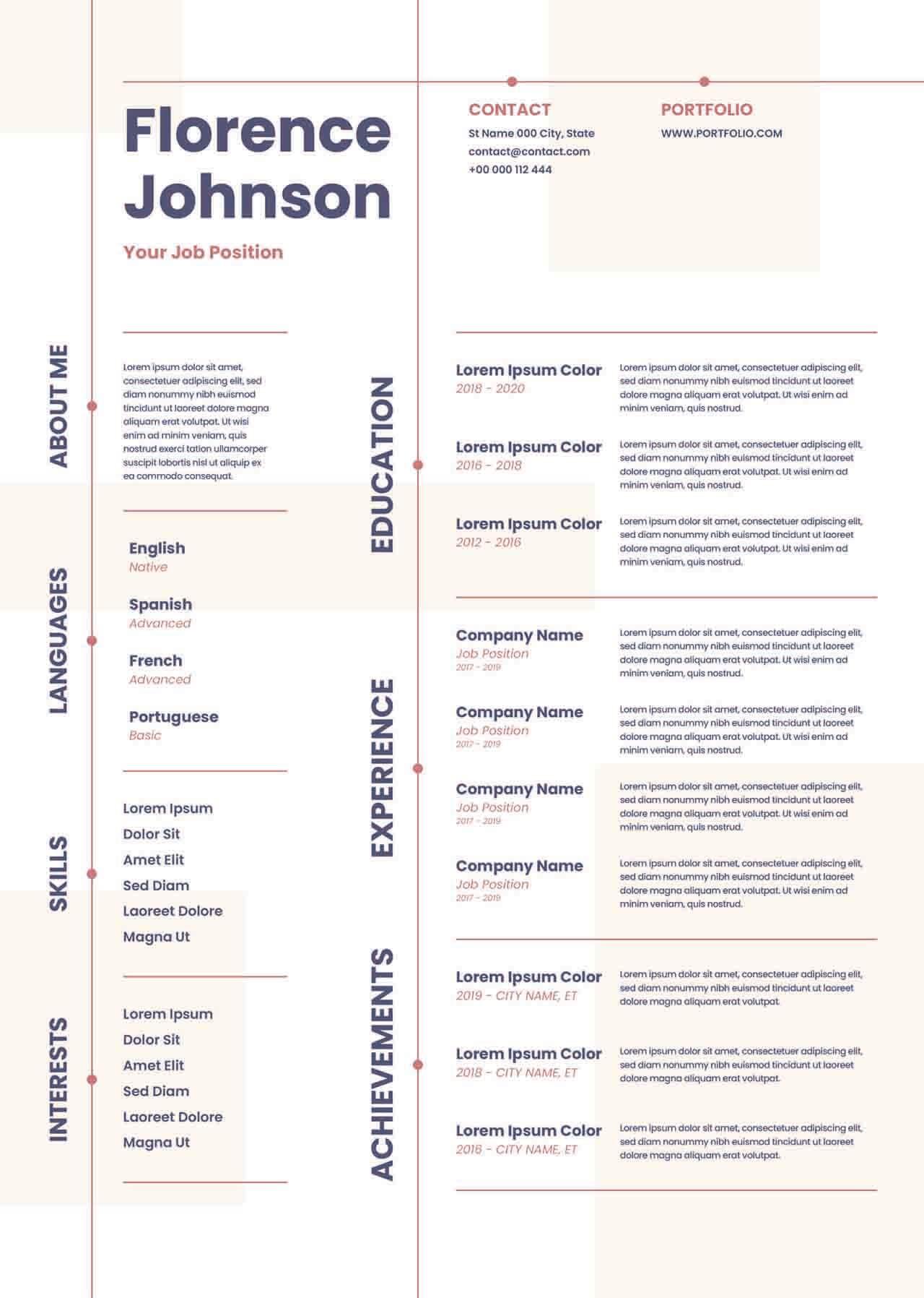 CV4Free - Modern CV Template Concept