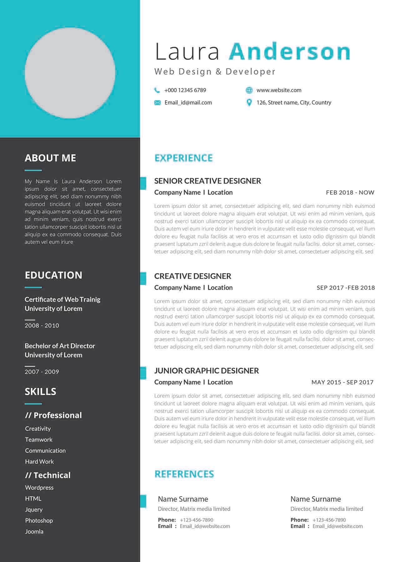 CV4Free - Modern Simple Template for Curriculum