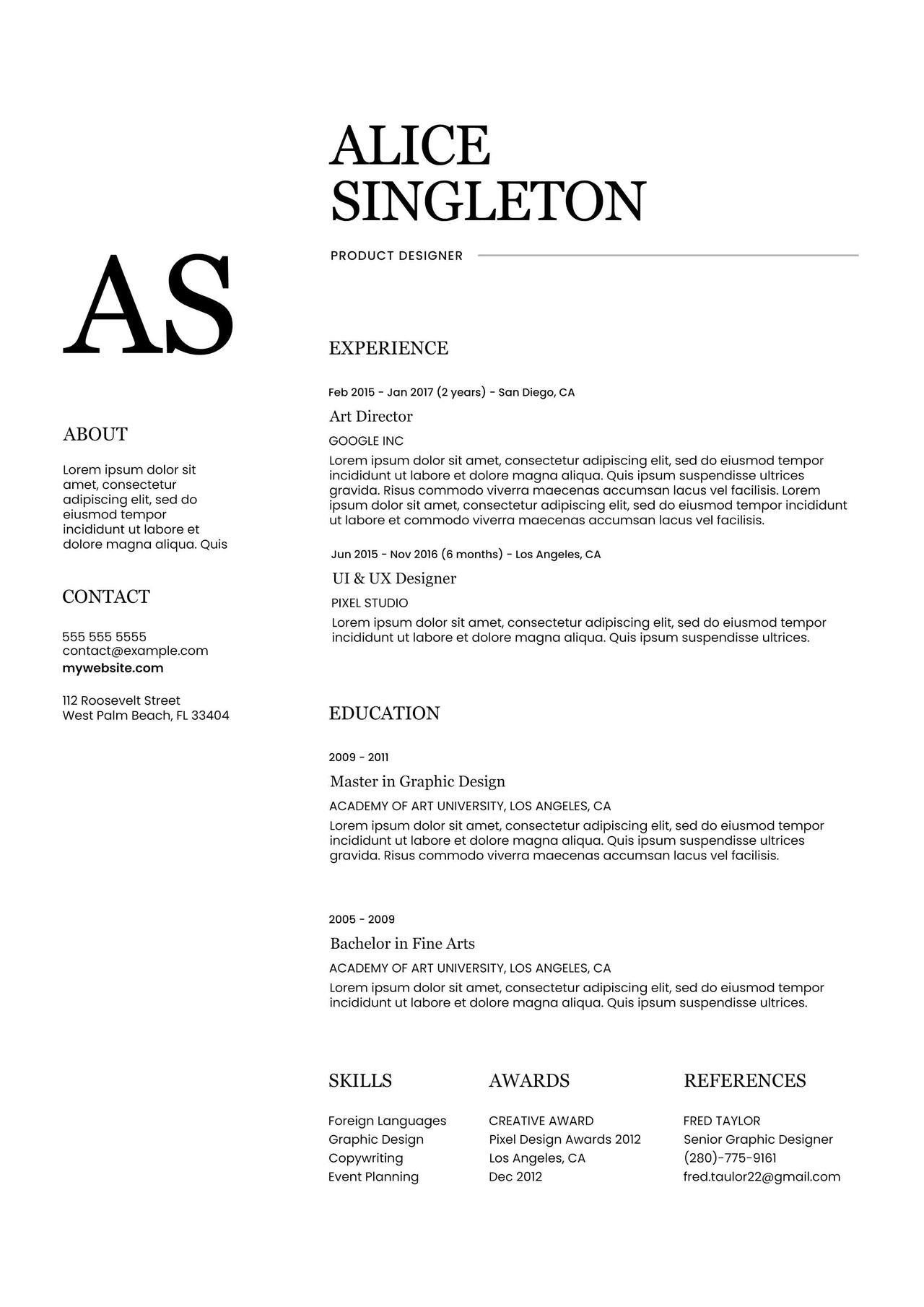 CV4Free - Product Designer Resume Examples With Guide & Skills