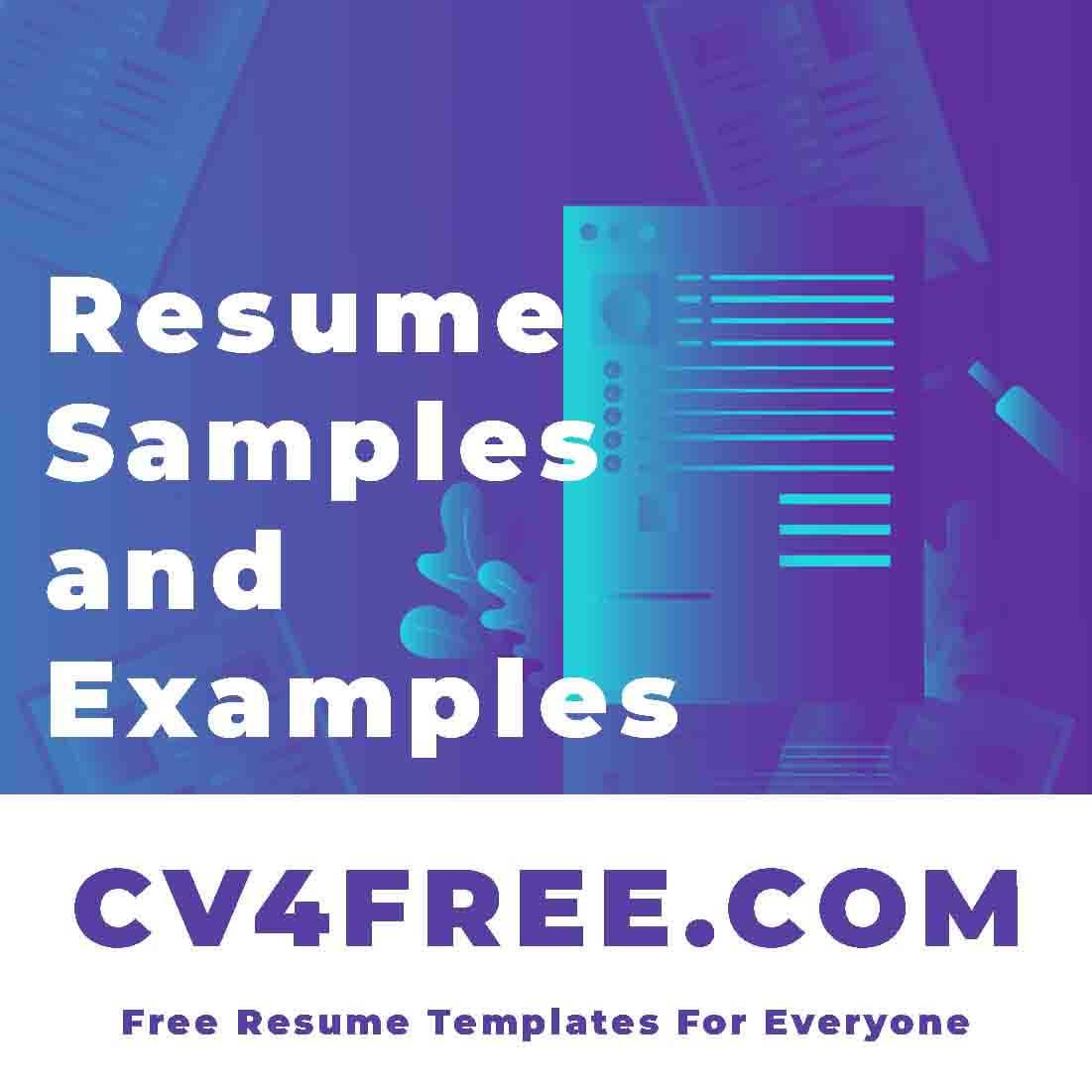 CV4Free - Resume Samples and Examples - A Comprehensive Guide