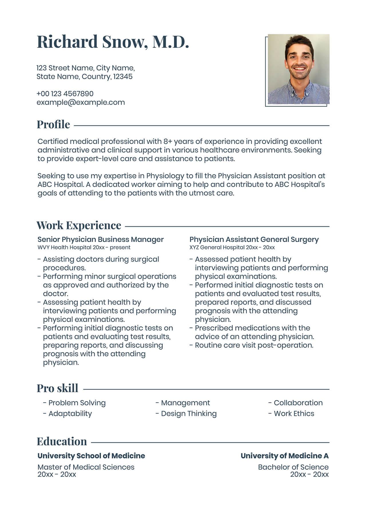 CV4Free - Resume Template PSD in Clean Design