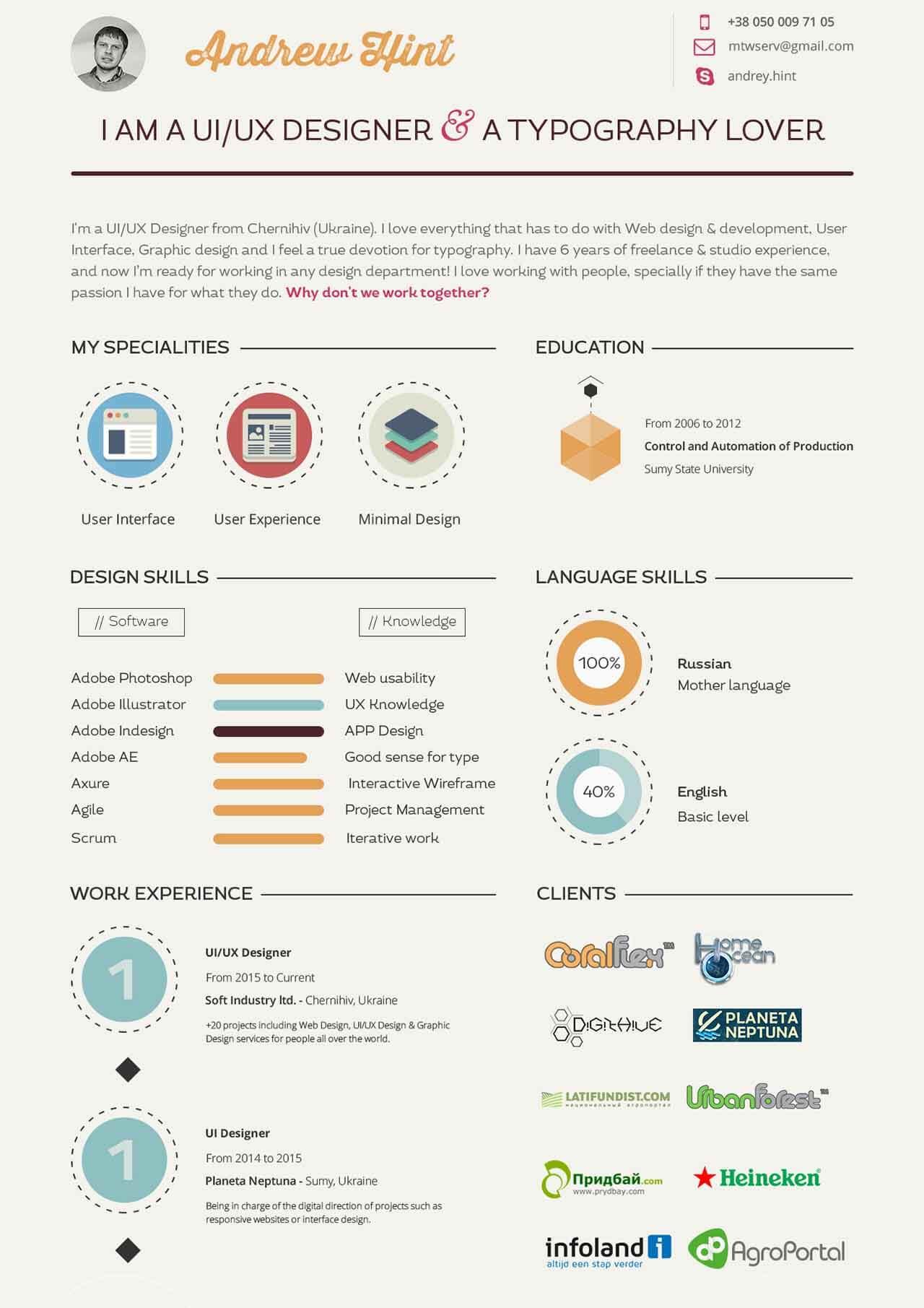 CV4Free - Resume Template with Icons Free PSD