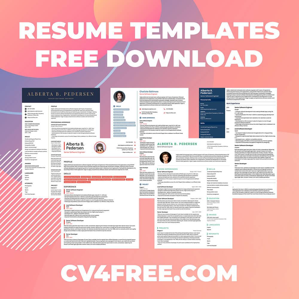 CV4Free - Resume Templates Free Download