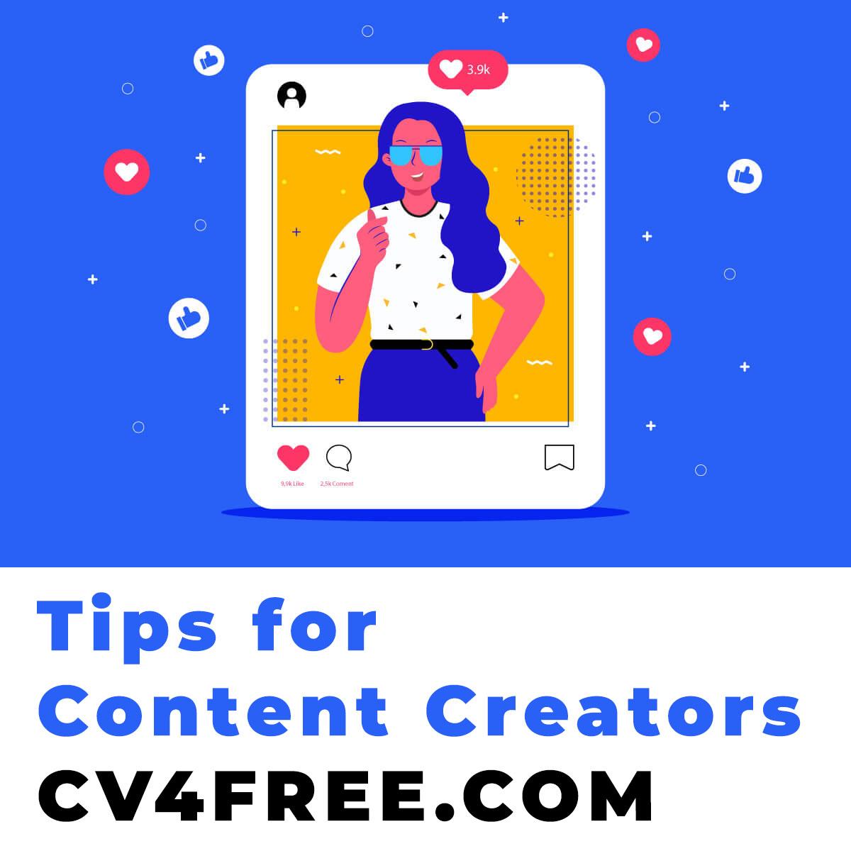 CV4Free - Resume Writing Tips for Content Creators