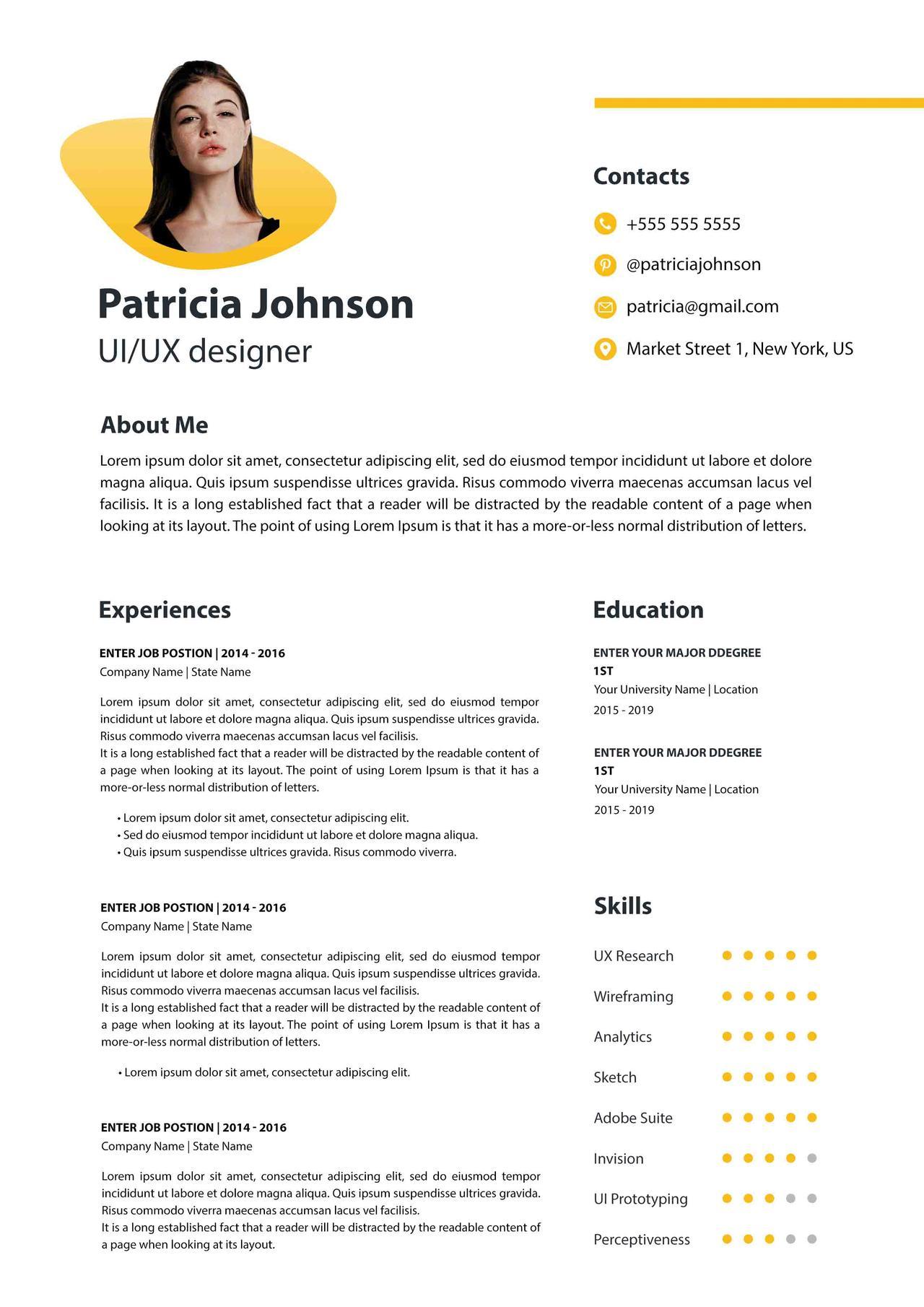 CV4Free - UI/UX Resume Samples Guide with Template