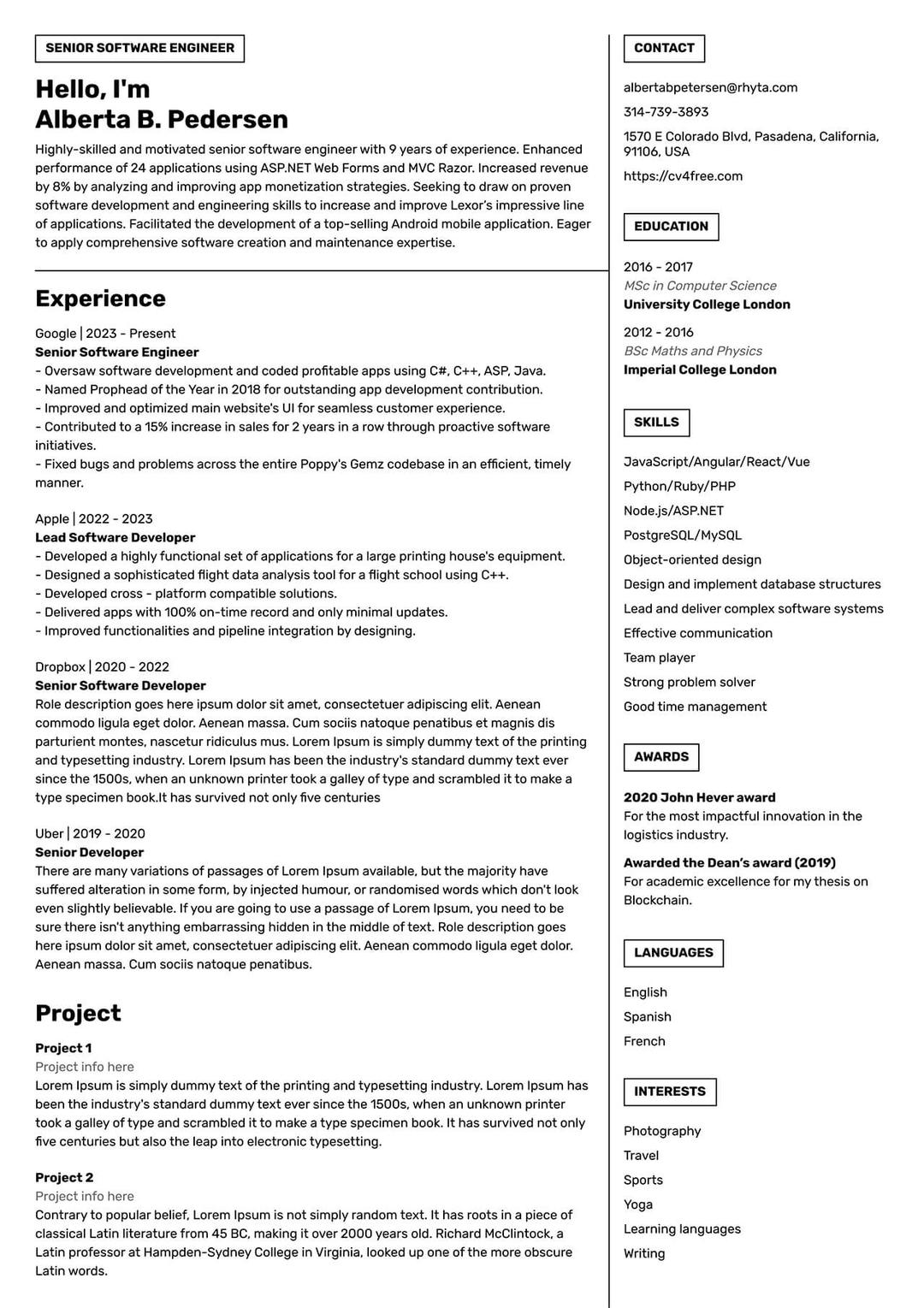 Resume Builder - The Best Free Resume Builders - Template3