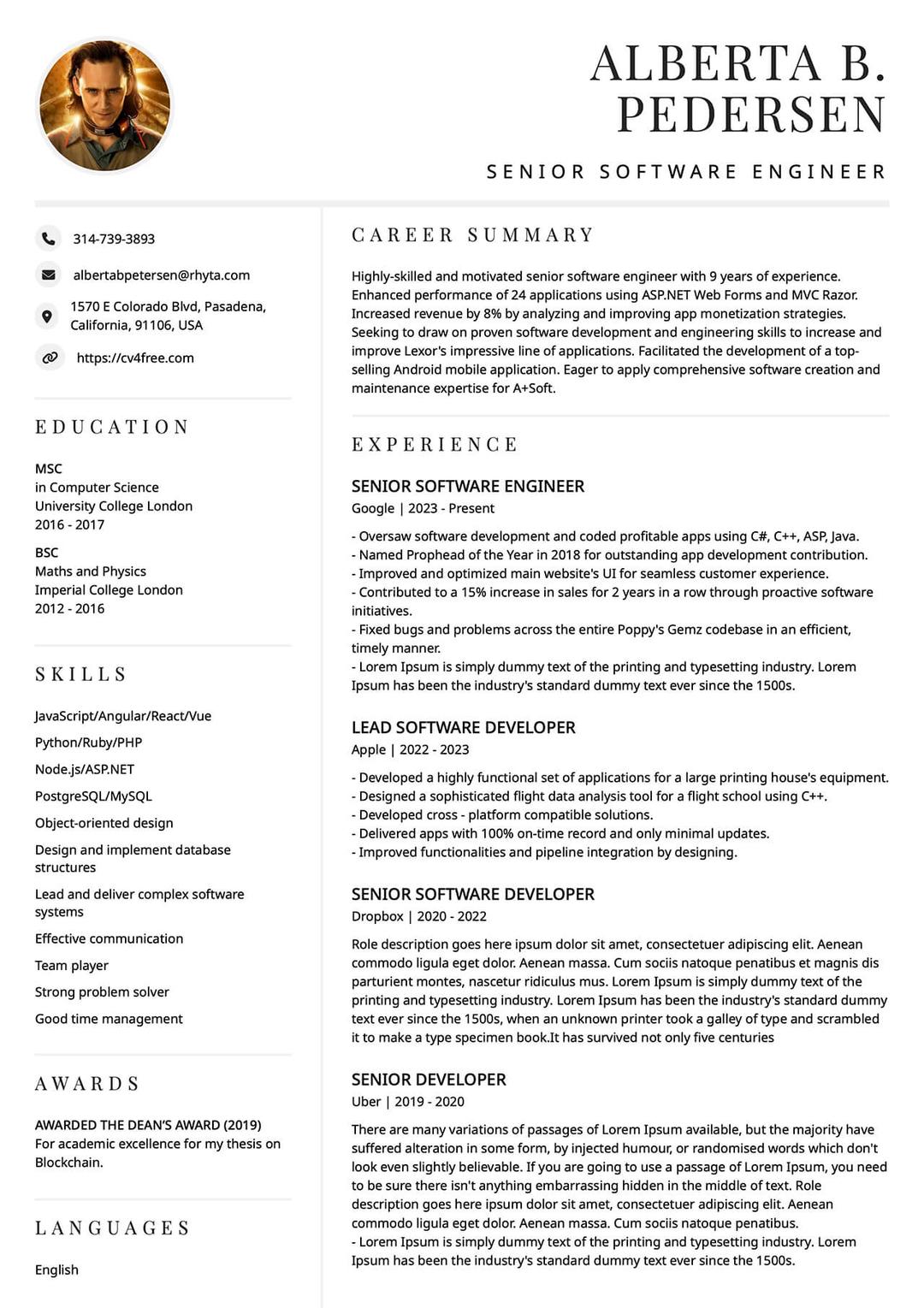 Resume Builder - The Best Free Resume Builders - Template6