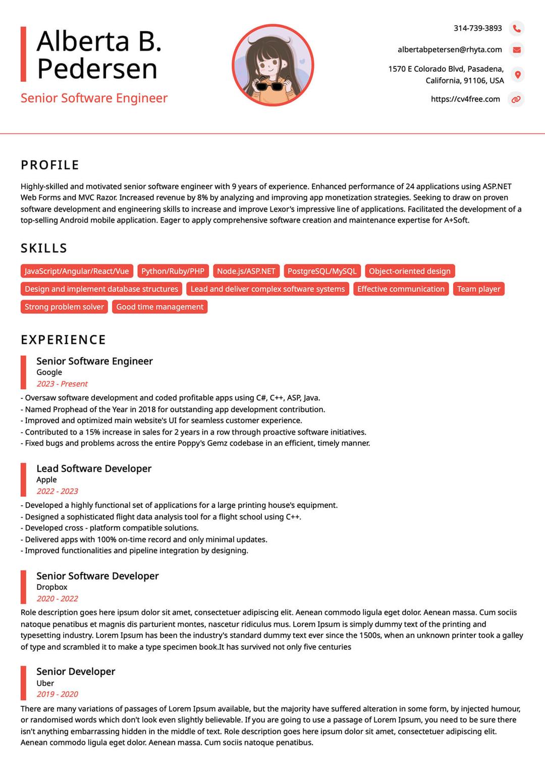 Resume Builder - The Best Free Resume Builders - Template7